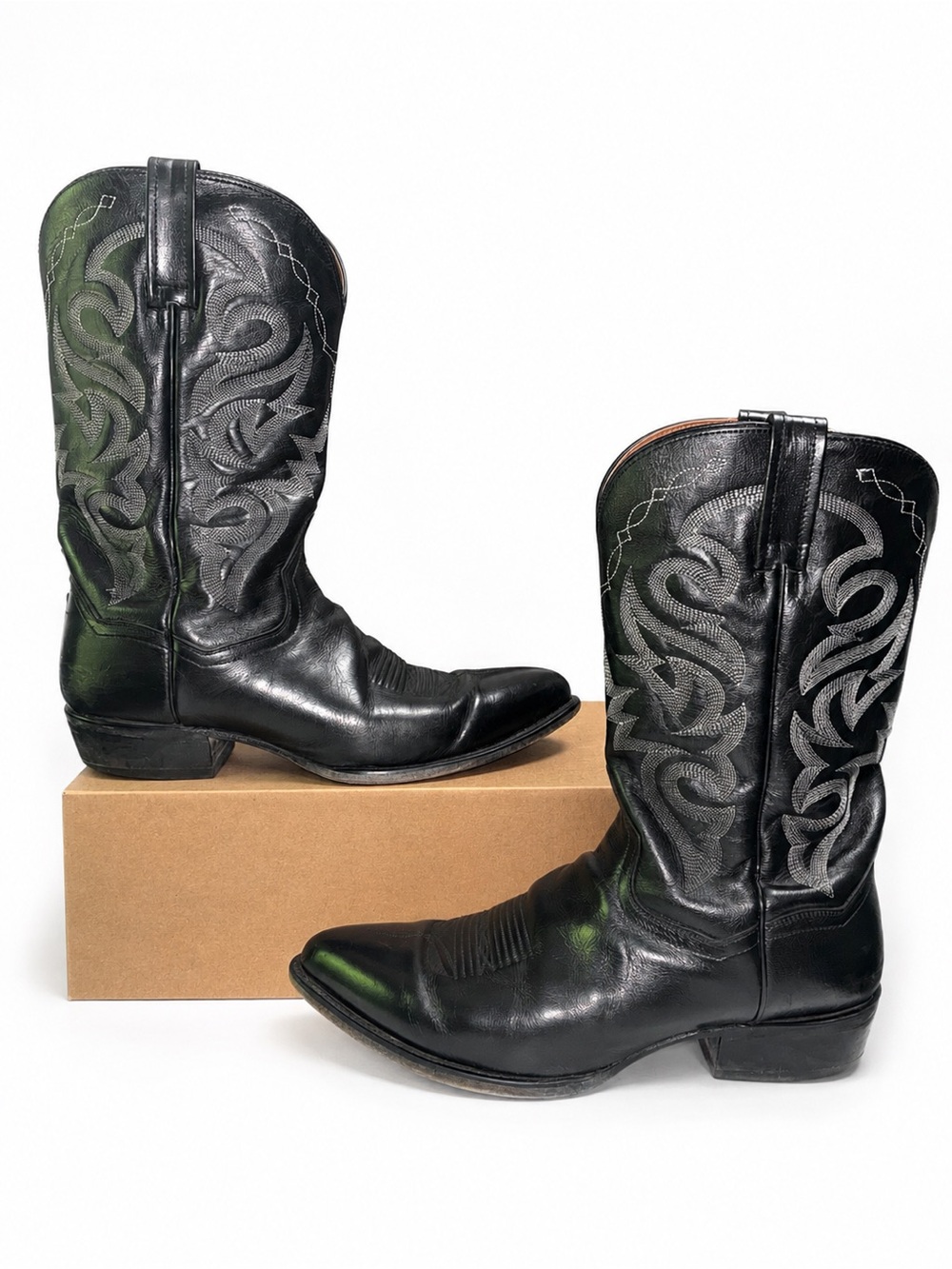 Dan Post Milwaukee Leather Cowboy Boots Men’s Size 12 D (Style 2110 J) J Toe